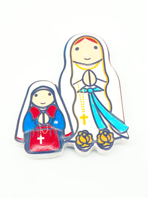 Our Lady of Lourdes and St. Bernadette Magnet (Little Drops of Water) 3