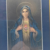 Immaculate Heart of Mary in a Matted Gold Frame 5 1/4" - Unique Catholic Gifts