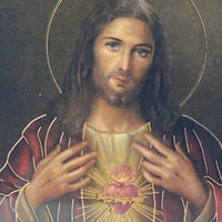 The Sacred Heart of Jesus in a Matted Gold Frame 5 1/4" - Unique Catholic Gifts