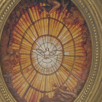 Holy Spirit Oval Gold Leaf Frame  4" x 4 3/4" - Unique Catholic Gifts