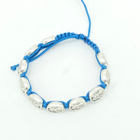 Guardian Angel Italian Medals and Slip Knot Bracelet (Blue) - Unique Catholic Gifts