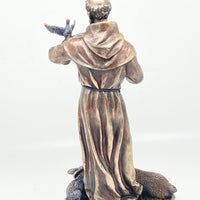 Saint Francis Bronze Statue 8 3/4" - Unique Catholic Gifts