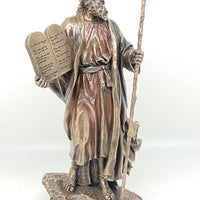 Moses and the 10 Commandments Bronze Statue 9 7/8" - Unique Catholic Gifts