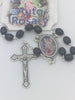 Guardian Angel Auto Rosary (Black Beads) - Unique Catholic Gifts