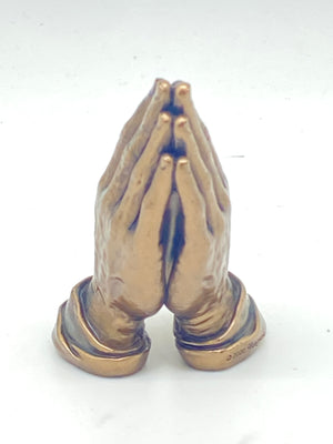 Praying Hands Mini Bronze Statue 2 3/4
