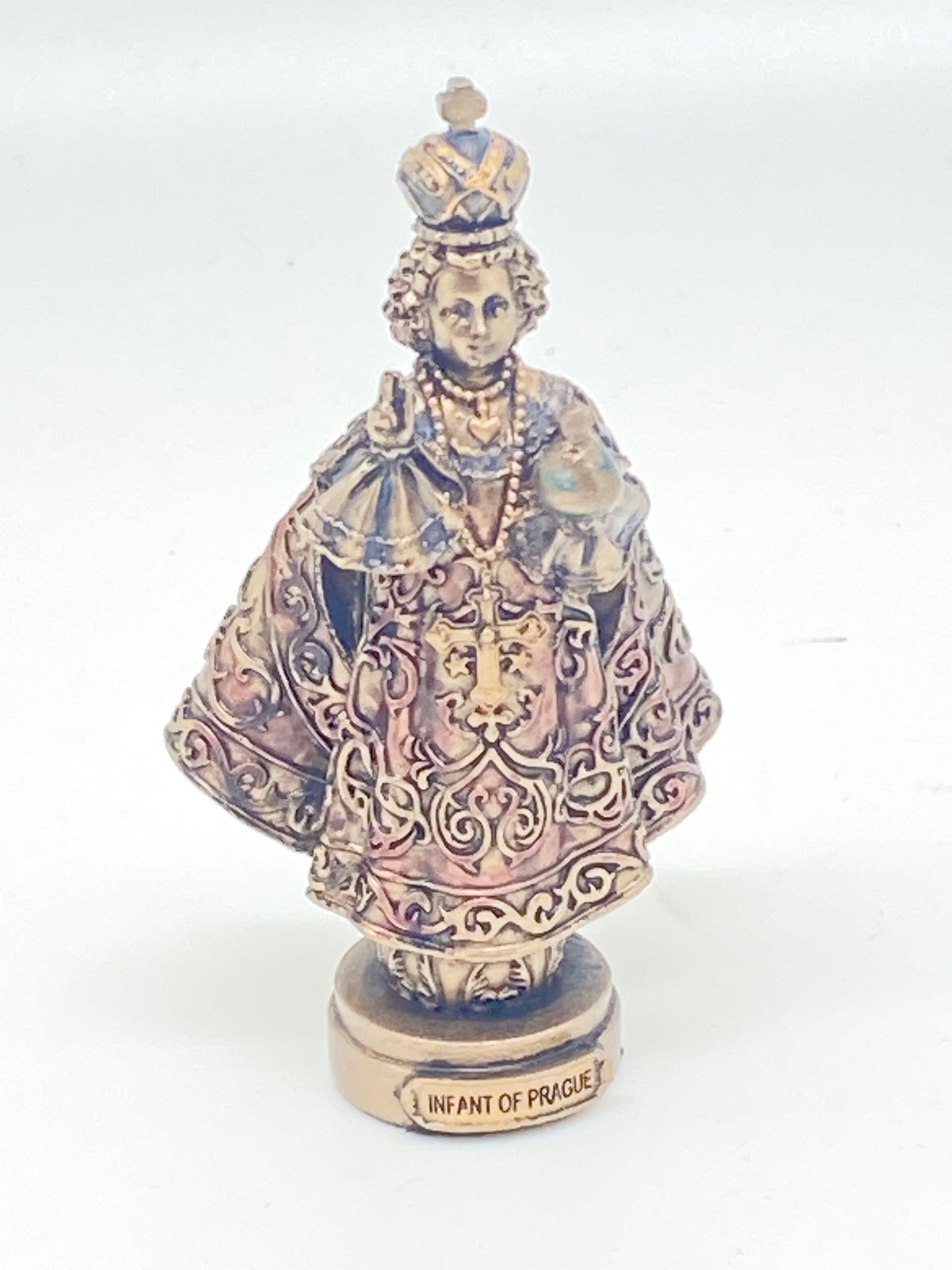 Infant of Prague Mini Bronze Statue 3 3/8" - Unique Catholic Gifts
