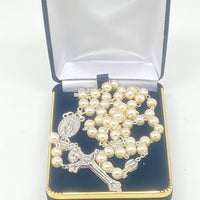 Our Lady of Fatima Cream Rosary 7MM - Unique Catholic Gifts