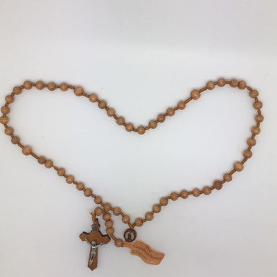 St. Joseph the Carpenter Rosary Light Brown Wood - Unique Catholic Gifts