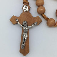 St. Joseph the Carpenter Rosary Light Brown Wood - Unique Catholic Gifts