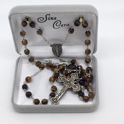 Genuine Tiger Eye Rosary (6mm) - Unique Catholic Gifts