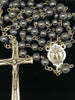 Hematite Tone Miraculous Medal Rosary 6mm - Unique Catholic Gifts