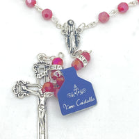 Our Lady of Grace Real Red Crystal Rosary 6mm - Unique Catholic Gifts