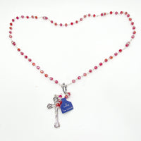 Our Lady of Grace Real Red Crystal Rosary 6mm - Unique Catholic Gifts