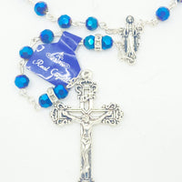 Our Lady of Grace Real Blue Crystal Rosary 6MM - Unique Catholic Gifts