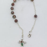 Rose Cloisonne Rosary Bracelet (7") - Unique Catholic Gifts