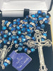 Our Lady of Grace Real Blue Crystal Rosary 6MM - Unique Catholic Gifts
