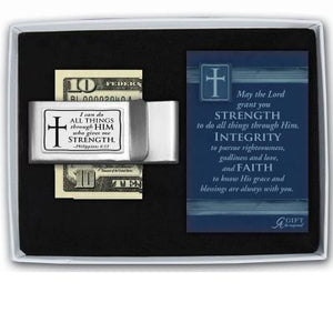 " I Can Do All Things Through Him" Money Clip - Unique Catholic Gifts