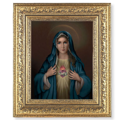 The Immaculate Heart  in Gold Leaf Frame 12 1/2