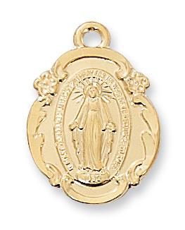 Gold over Sterling Silver Miraculous Medal (3/4