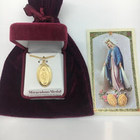 Gold over Sterling Silver Miraculous Medal 1 1/16" - Unique Catholic Gifts