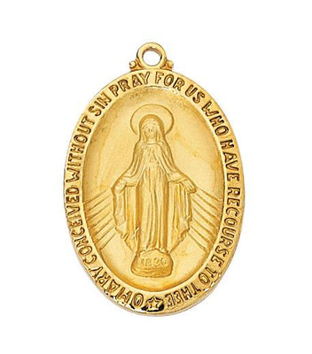 Gold over Sterling Silver Miraculous Medal ( 1 1/4