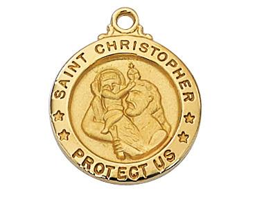Gold over Sterling Silver  St Christopher (5/8