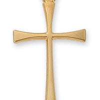 Gold over Sterling Silver Cross (15/16") on 18" Gold plated chain - Unique Catholic Gifts