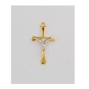 Two-Tone Crucifix (13/16") on 18" chain - Unique Catholic Gifts