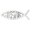 Jesus Ichthus Auto Emblem 6" Silver - Unique Catholic Gifts