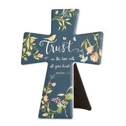 Trust in the Lord Ceramic Wall or Easel Cross 7 3/4" - Unique Catholic Gifts