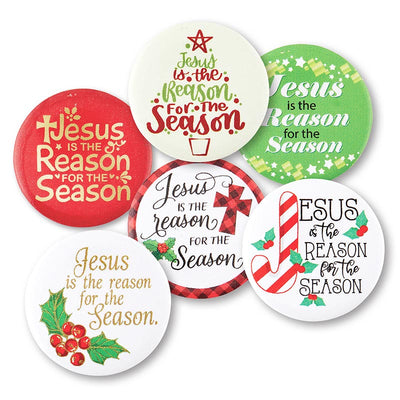 Jesus Is The Reason For The Season Christmas Button - Unique Catholic Gifts