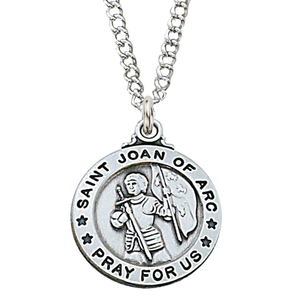 Joan of Arc Medal Sterling Silver 3/4" - Unique Catholic Gifts