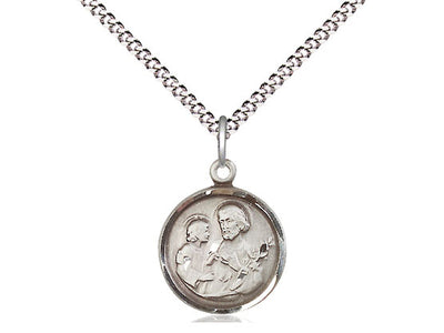 Saint Joseph Sterling Silver Oval Medal 5/8