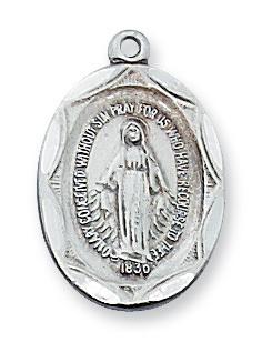 Sterling Silver Miraculous Medal (3/4