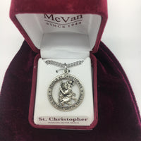 Sterling Silver 1" St Christopher on 24" Chain. - Unique Catholic Gifts