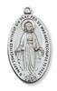 Silver Miraculous Medal 1-3/8" with chain 24" - Unique Catholic Gifts