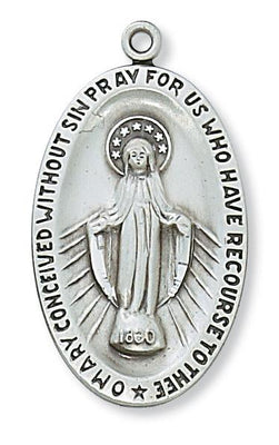 Sterling Silver Miraculous Medal (1 1/2