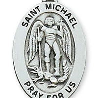 St. Michael Sterling Silver Medal (1 x 5/8") - Unique Catholic Gifts