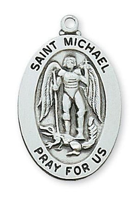 St. Michael Sterling Silver Medal (1 x 5/8