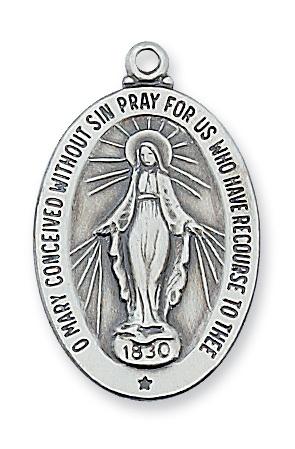 Sterling Silver Miraculous Medal (1 5/8") - Unique Catholic Gifts