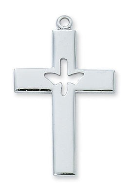 Sterling Silver Cross with Holy Spirit Cutout (1 5/16