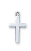Sterling Silver Cross 13/16" on a 16" Rhodium plated Chain - Unique Catholic Gifts
