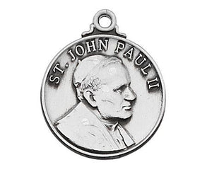 St. John Paul II Medal Sterling Silver 3/4" - Unique Catholic Gifts