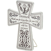 Confirmation Sponsor Standing Cross 5" W/ Wire Easel Gift - Unique Catholic Gifts