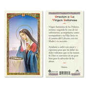 La Virgen Dolorosa Tarjeta laminada (cubierta de plástico) - Unique Catholic Gifts