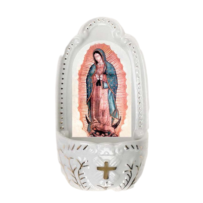 Lady of Guadalupe Holy Water Font - Unique Catholic Gifts
