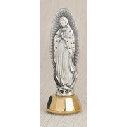 Our Lady of Guadalupe Mini Statue Adhesive Bottom. 3" - Unique Catholic Gifts