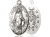 Large Sterling Silver Miraculous Medal 1 3/4" with 24" chain - Unique Catholic Gifts
