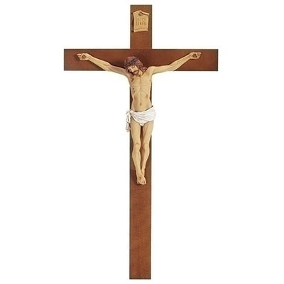 Large Woodtone Fontanini Wall Crucifix 40