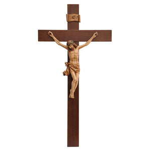 Large Hardwood Wall Crucifix (33") - Unique Catholic Gifts